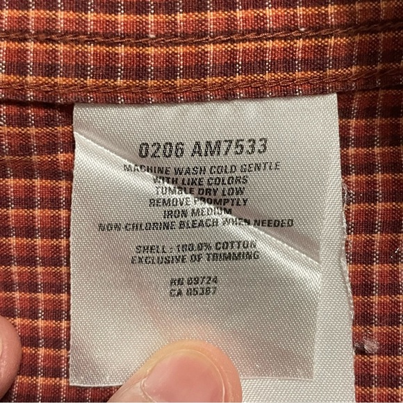 Columbia Sportswear Men's Button Down Long Sleeve Red Tan Check Shirt L - Picture 10 of 15